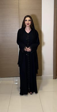Adna black Abaya lace thumb 2