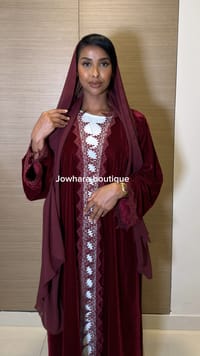 Ruqiya  Abaya velvet lace thumb 1