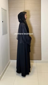 Bassama lace abaya black thumb 2