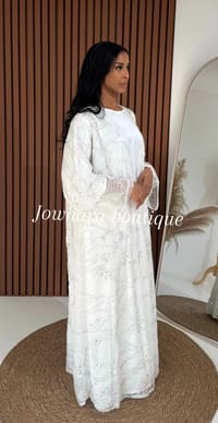Ameera white Abaya thumb 3