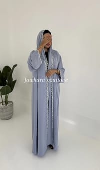 Hiba sky blue abaya thumb 2