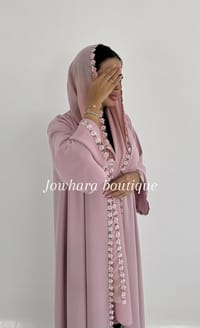 Zainab baby pink abaya thumb 1