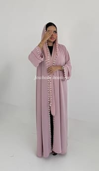 Zainab baby pink abaya thumb 2