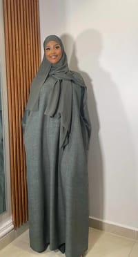 Linen Olive Closed Abaya thumb 1