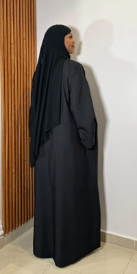 Linen Black Closed Abaya thumb 2