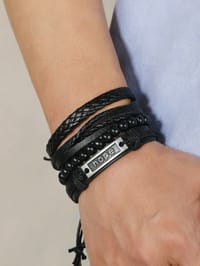 Vintage 4 Pieces Set Multi-layered Braided Bracelet thumb 1