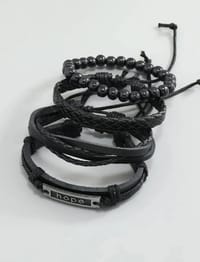 Vintage 4 Pieces Set Multi-layered Braided Bracelet thumb 3