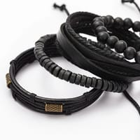 4 Pieces Men Beaded Punk Hip Bracelet thumb 2