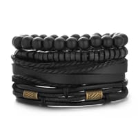 4 Pieces Men Beaded Punk Hip Bracelet thumb 3