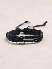 Alloy Guitar Woven Leather Handmade Bracelet thumb 1