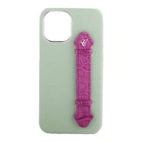 Pastel Green Togo/ Purple Croc Side Finger case for 12 Pro Max thumb 4