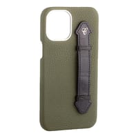 Olive Green Togo/ Black Croc Side Finger case for 12 Pro Max thumb 3