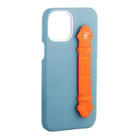 Pastel Blue Togo/ Orange Croc Side Finger case for 12 Pro thumb 2