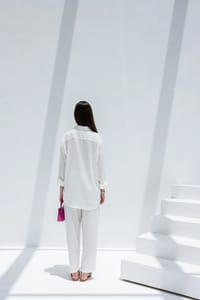 Linen Set  (shirt, trouser, short) - White thumb 3