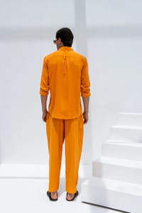 Linen Set  (shirt, trouser, short) - Orange thumb 5