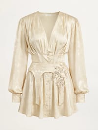 Dress with a Belt (Beige) thumb 3