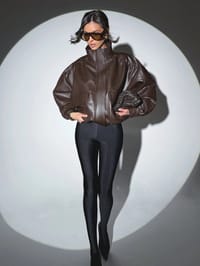 Leather Jacket with pockets (Brown) thumb 3