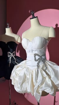 Dress with a bow (White) thumb 3