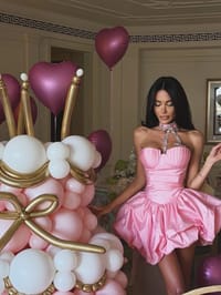 Dress with a bow (Pink) thumb 1