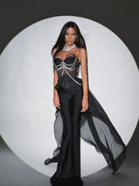 Crystal Cascade corset Black thumb 2