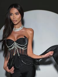 Crystal Cascade corset Black thumb 3