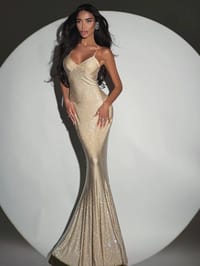 Dress long shine Beige thumb 1