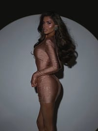 Brown Party Dress thumb 3