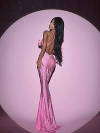 Dress Long shine Pink thumb 2