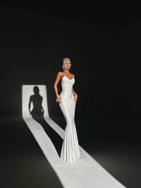 Dress long shine white thumb 1