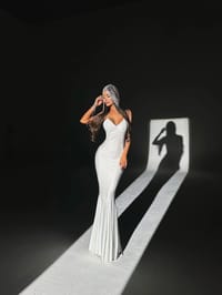 Dress long shine white thumb 2