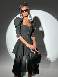 Dress middy black Button thumb 2