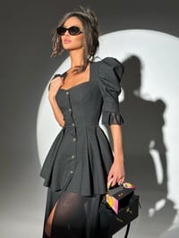 Dress middy black Button thumb 3