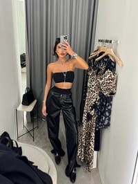 Leather eco pants black thumb 1