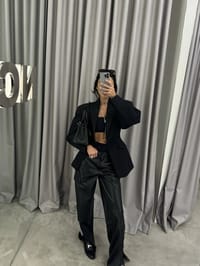 Leather eco pants black thumb 3