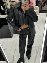 Leather eco pants black thumb 2
