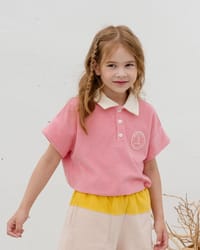 Terry collar T-shirts PINK thumb 1