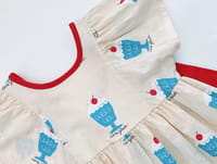 Ice cream ribbon dress beige thumb 3