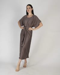Brown - Under Abaya Wrap Skirt Set thumb 2