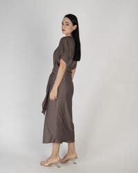 Brown - Under Abaya Wrap Skirt Set thumb 3