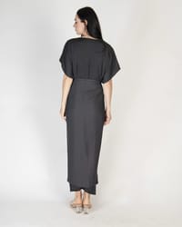 Dark Grey - Under Abaya Wrap Skirt Set thumb 4