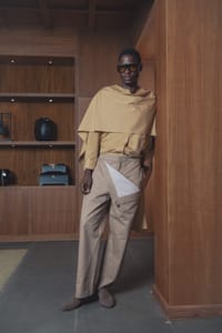 Camel Draped Cape Trouser Set thumb 7