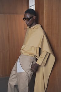 Camel Draped Cape Trouser Set thumb 5