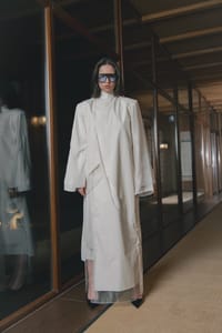 Ivory Draped High-Neck Dress thumb 6