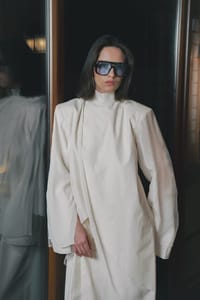 Ivory Draped High-Neck Dress thumb 9