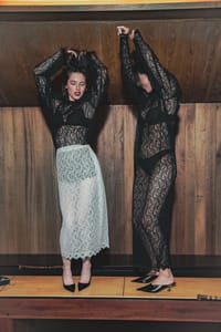 Black Structured Full Lace Maxi Dress thumb 6