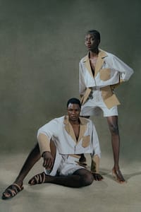 cream-and-camel-detachable-pocket-cropped-blazer-set thumb 5