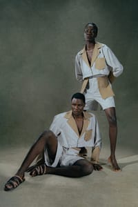 cream-and-camel-detachable-pocket-cropped-blazer-set thumb 6