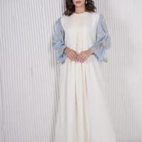 Lenin dress with Blue silk chiffon thumb 6