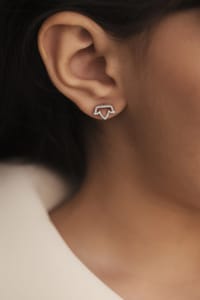 Lotus Petite Earrings in Diamond thumb 3