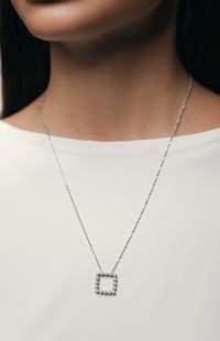 Medium Long Drops Necklace in Diamonds thumb 2